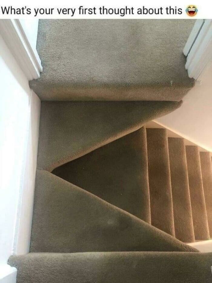 The Only Way This Could Be Worse, I Think, Is If There Was A Sleeping Tawny-Colored Cat Right On The Middle Step