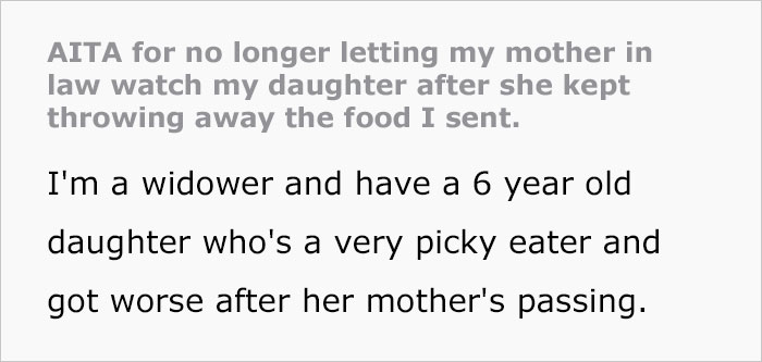Mother-In-Law Throws Away Meals Her Granddaughter Brings That Her Dad Made Using Her Late Mom’s Recipes, Family Feud Ensues Mother-In-Law Throws Away Meals Her Granddaughter Brings That Her Dad Made Using Her Late Mom’s Recipes, Family Feud Ensues
