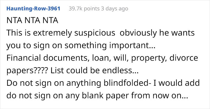 Husband Asks Wife To Sign Papers While Blindfolded, She Gets Suspicious When He Refuses To Show The Papers