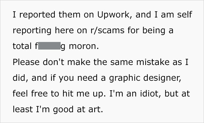 Person Fails To See Red Flags That They Are Being Scammed For $2.2k With Fake Employment Scam