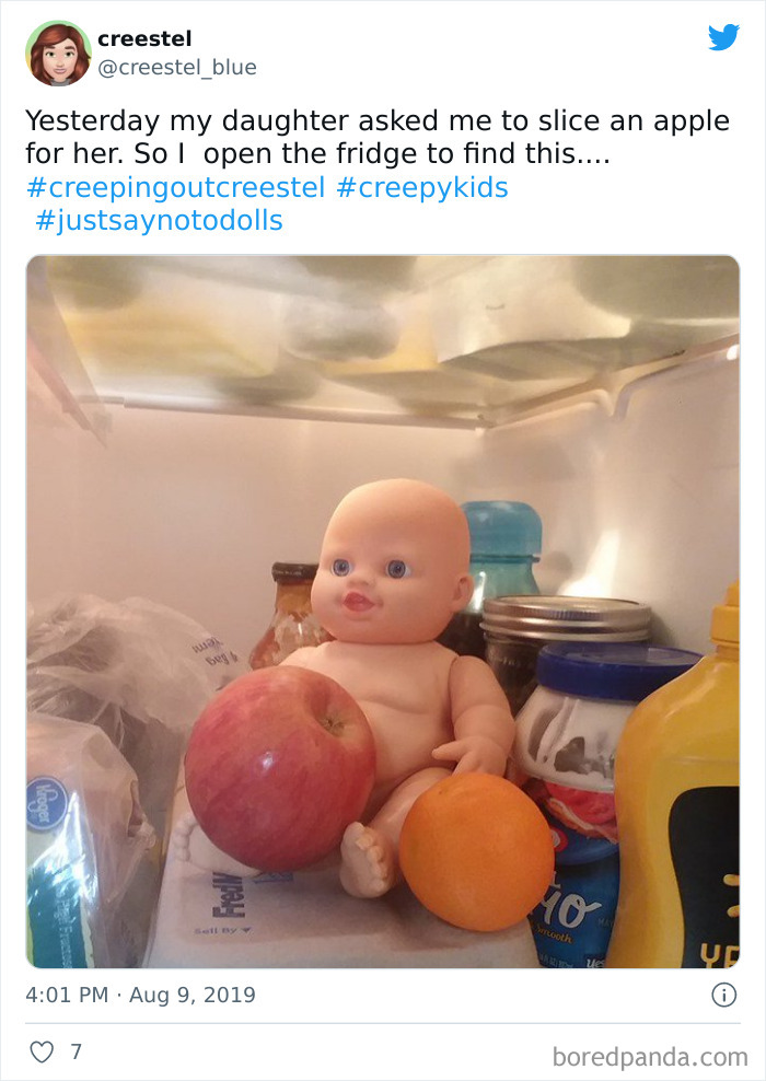 Yesterday My Daughter Asked Me To Slice An Apple For Her. So I Open The Fridge To Find This....