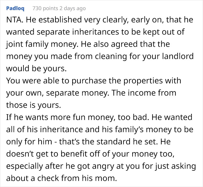 Husband Won't Give His Wife A Penny From His Inheritance, Gets Mad When She Does The Same After Inheriting A Small Fortune