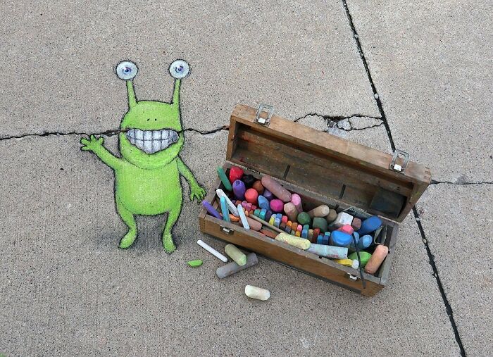 This Artist Continues To Brighten Up The Streets Of His City With His Adorable Chalk Art (130 New Pics)