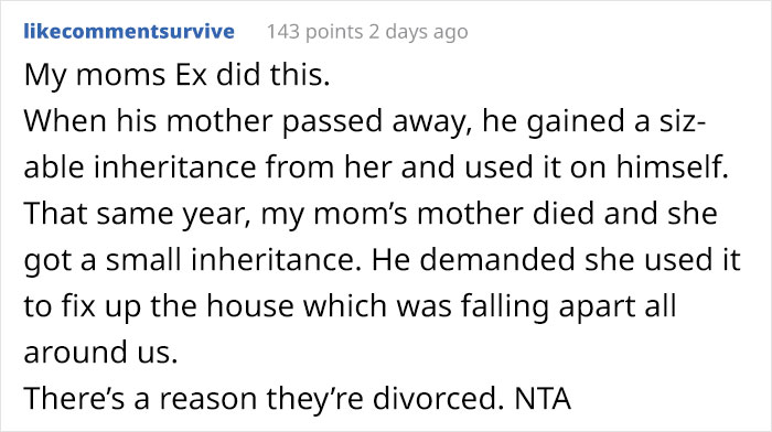 Husband Won't Give His Wife A Penny From His Inheritance, Gets Mad When She Does The Same After Inheriting A Small Fortune