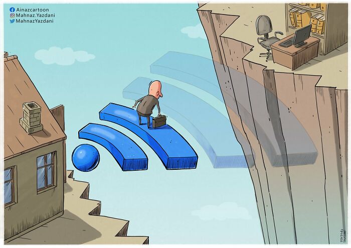 Iranian Artist Criticizes Society's Problems In Strong Illustrations