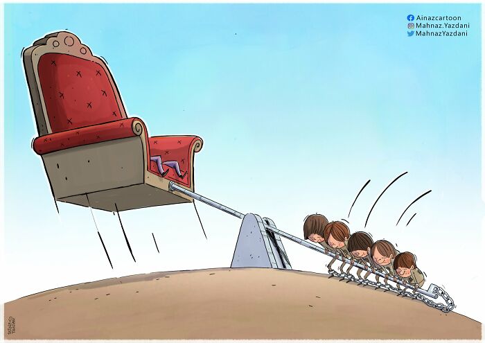 Iranian Artist Criticizes Society's Problems In Strong Illustrations