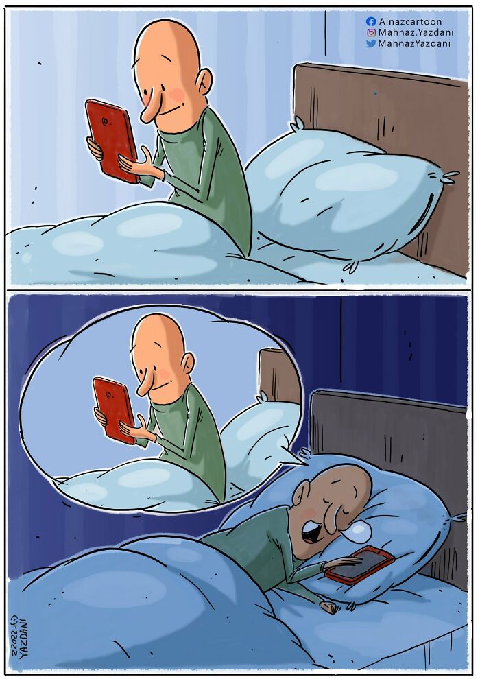 Iranian Artist Criticizes Society's Problems In Strong Illustrations