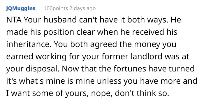 Husband Won't Give His Wife A Penny From His Inheritance, Gets Mad When She Does The Same After Inheriting A Small Fortune