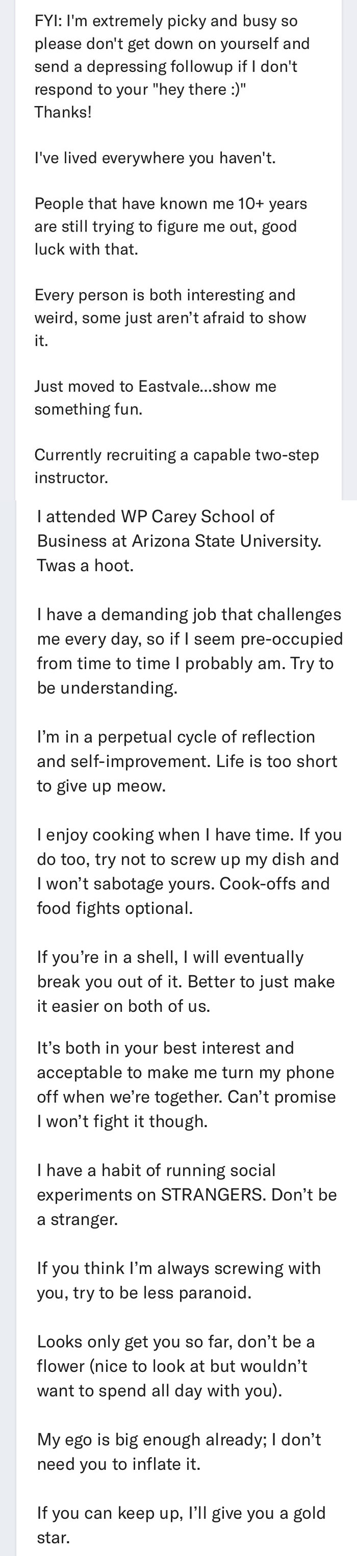 If This Guy's Dating Bio Isn't The Definition Of This Sub, I Don't Know What Is