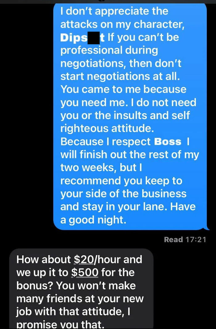 Entitled Boss Begs Moving Worker To Stay, Ends Up Insulting Her And Calling Her A Liar In This Text Exchange