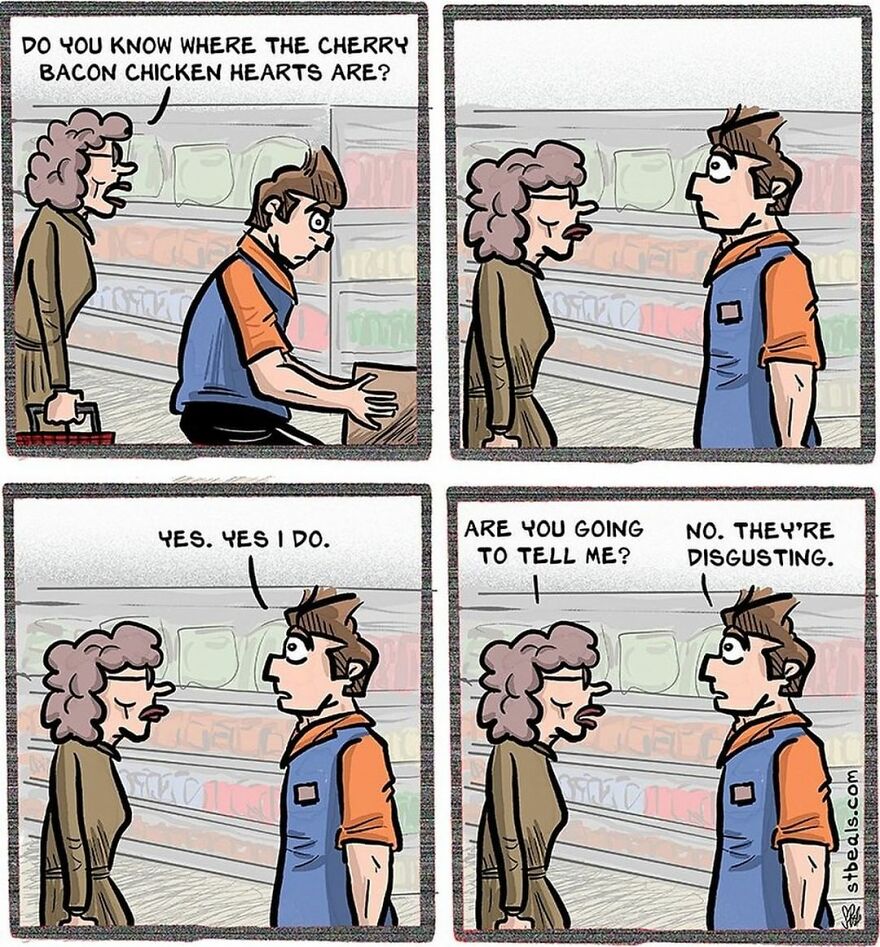 Artist’s New Funny Comics That Focus Attention On Everyday Conversations And A Job In Retail