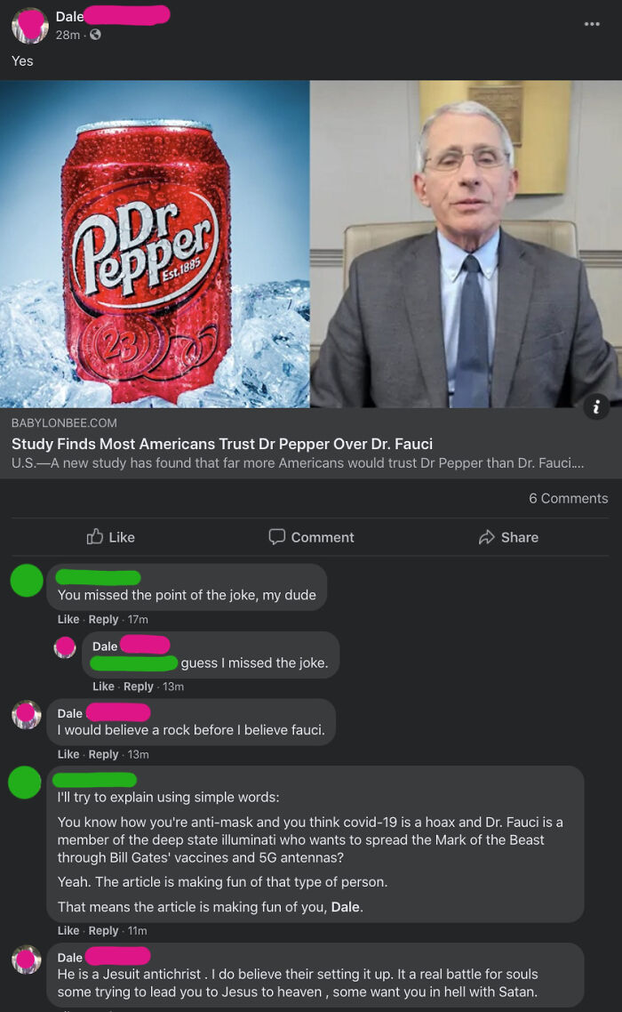 The Article Is Making Fun Of You, Dale