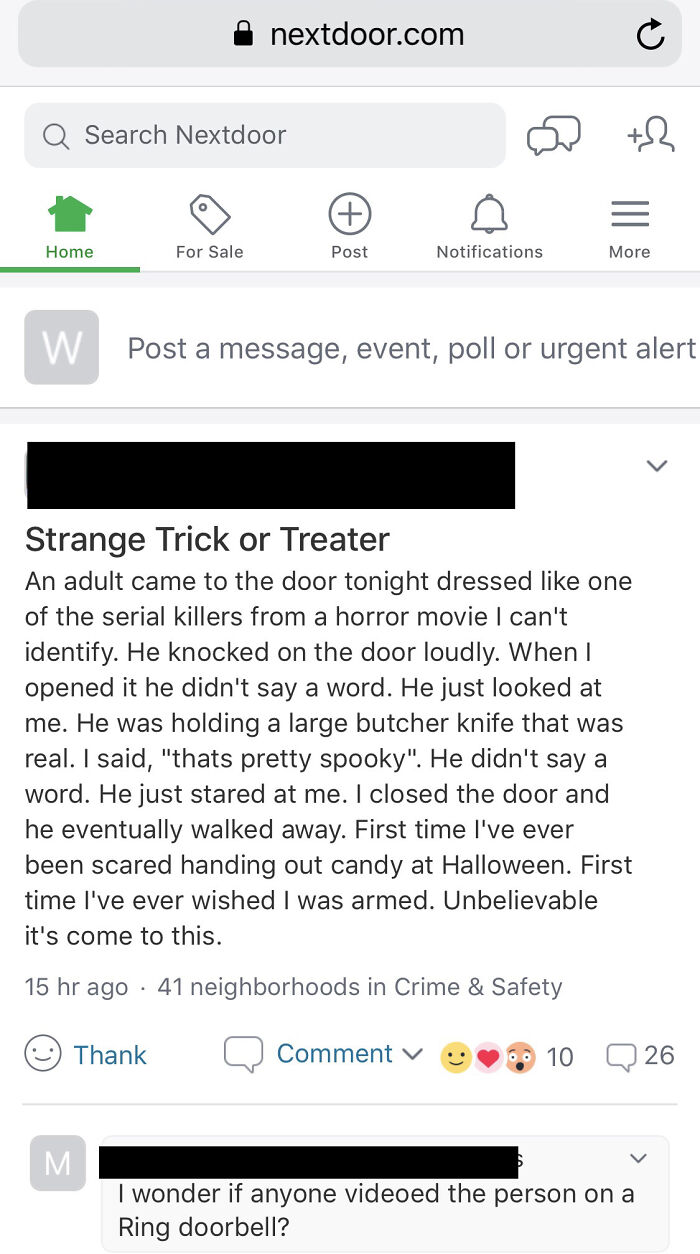 Did Anyone Else Have Strange People Come By Last Night?