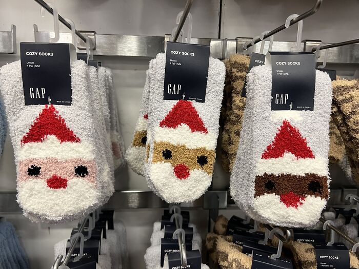 You Can Now Choose The Race Of Santa On Gap Socks