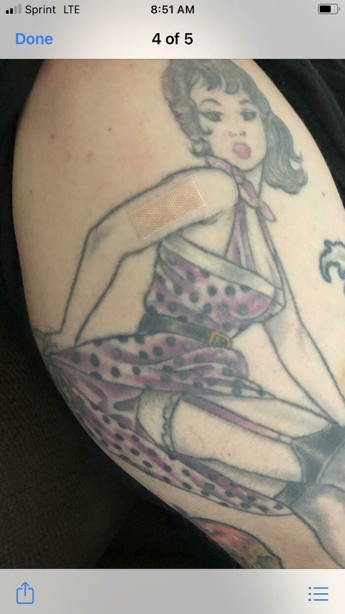 Got My Moderna Vaccine. When I Got Home I Noticed The Perfect Placement By The Pharmacist. Got Us Both With One Shot