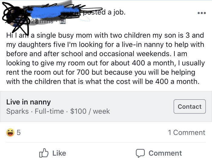 Pay Me To Live There And Watch My Children For Free