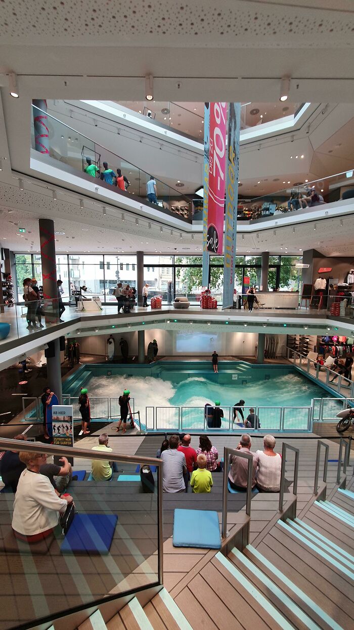 Standing Wave Surfing In A German Sports Store
