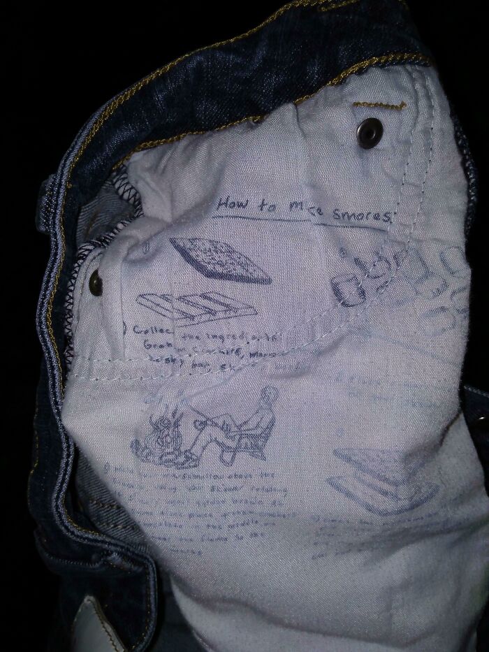 I Found A Guide For S'mores On The Inside Of My Jeans