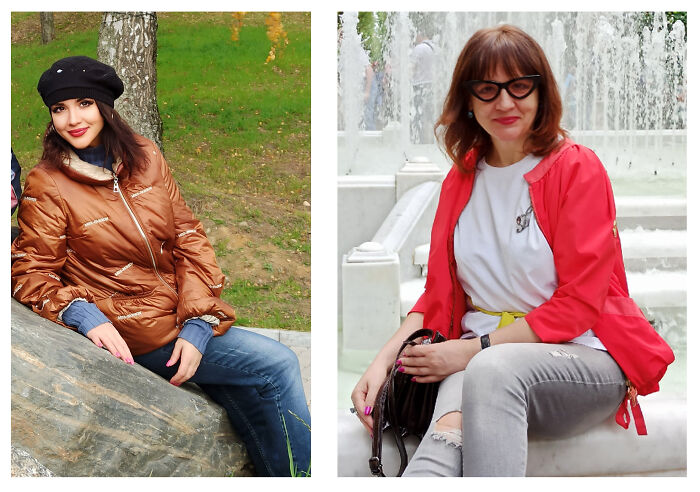 Yep, That's One Woman On Both Photos. Recently Turned 50