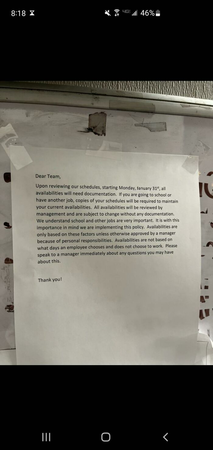 I Guess My Serving Job Thinks They Own Us?