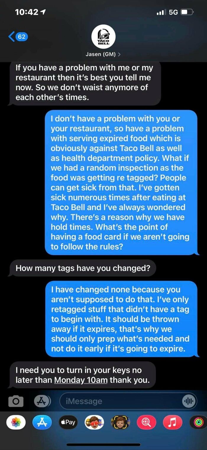 Taco Bell™ Manager: Serve Spoiled Food Or Be Fired