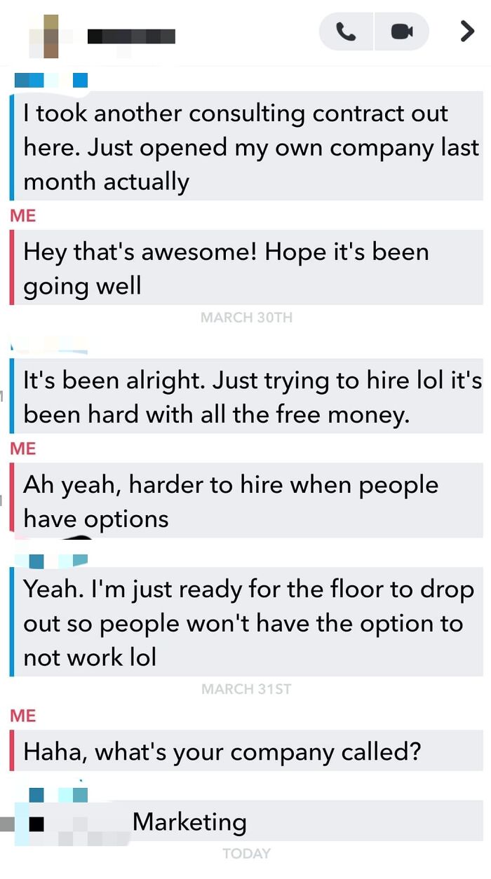 Old Boss Can't Wait Until People Are Desperate Enough To Work For Scraps Again