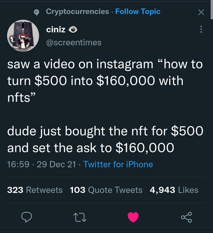 $500 To $160,000 With Nft