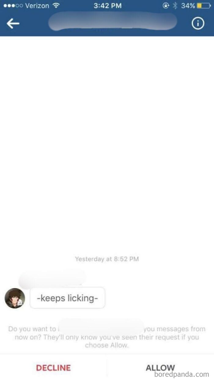 First Thing This Person Says When They Followed Me