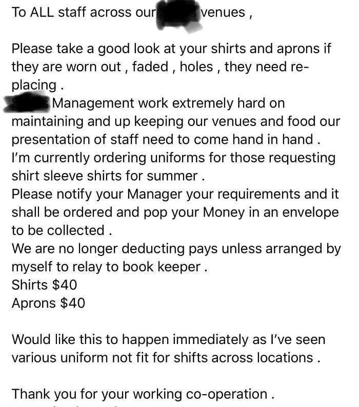 Must Replace Uniforms Worn Out Thanks To Work Ipads