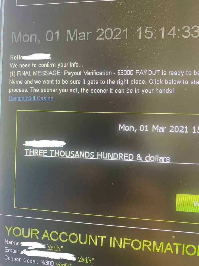 I’m Three Thousands Hundred And Dollars Richer!