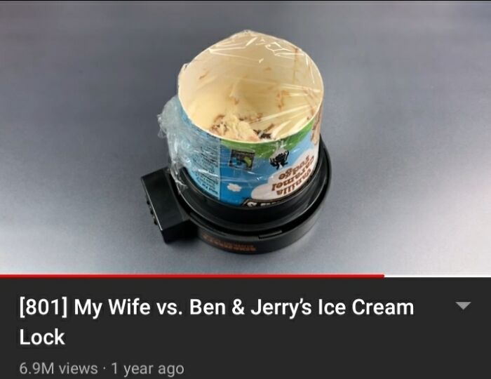 Bypassed The Lock By Cutting Out The Bottom Of The Ice Cream Box. Brilliant