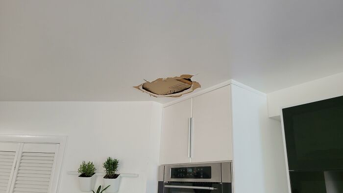 Currently Having The Bathroom Above Our Newly Renovated Kitchen Redone, This Is What I Came Home To Today...