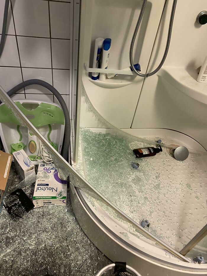 First Day Of Quarantine And My Shower Decided To Fall Apart