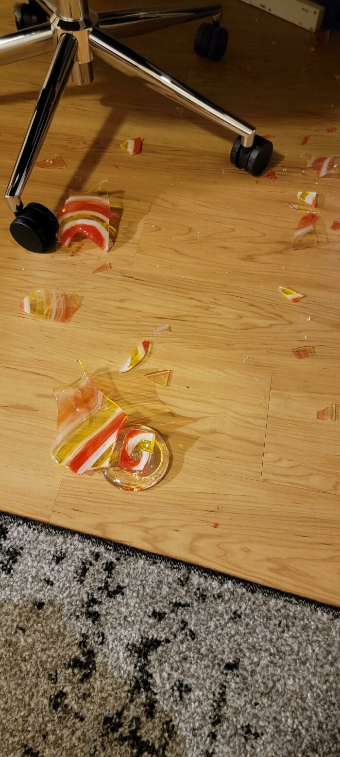 Spent $150 On My First Glass Blowing Class. Promptly Dropped The Bowl I Made After Bringing It Home