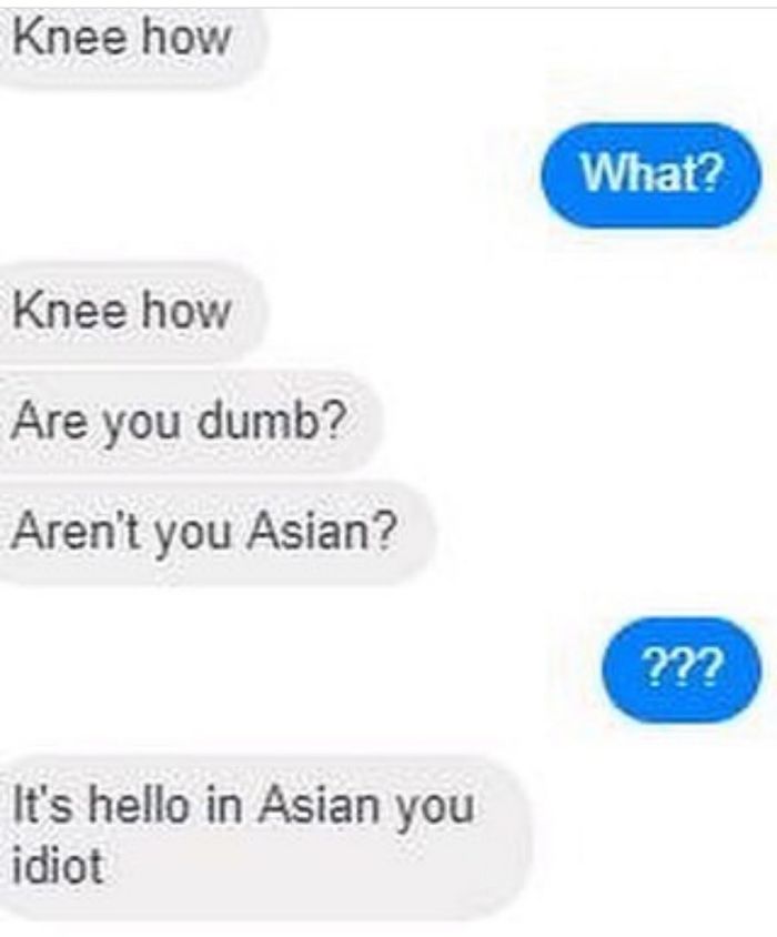 Funny text message exchange about a misunderstanding, shared on a dedicated Instagram account.