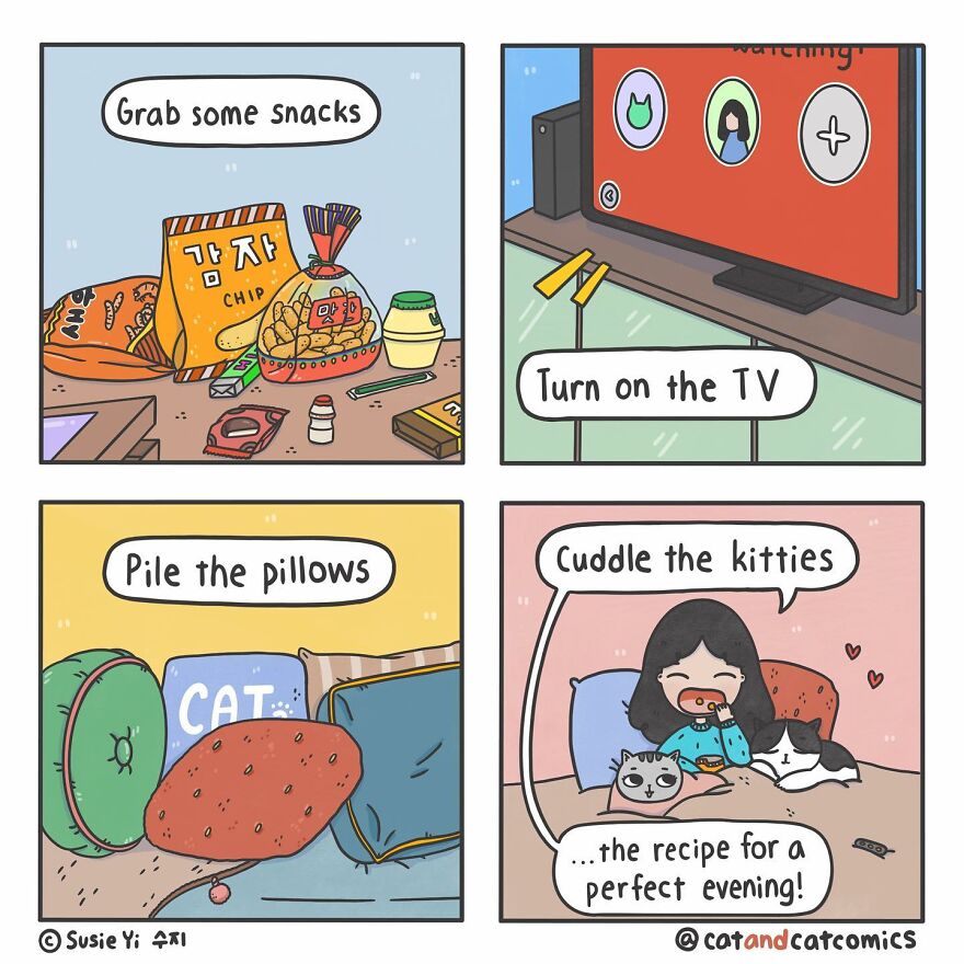 My 23 Wholesome Comics About A Cat And His Human