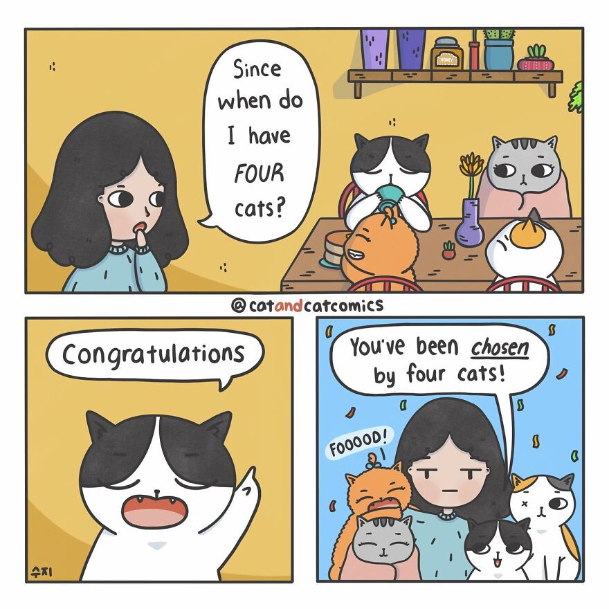 My 23 Wholesome Comics About A Cat And His Human