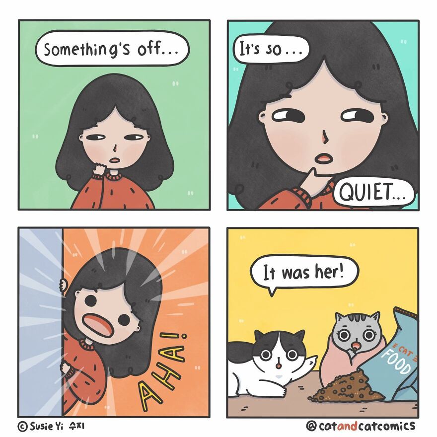 My 23 Wholesome Comics About A Cat And His Human