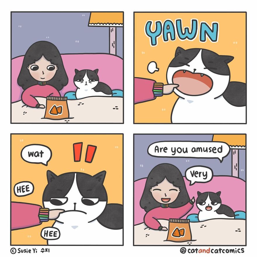 My 23 Wholesome Comics About A Cat And His Human