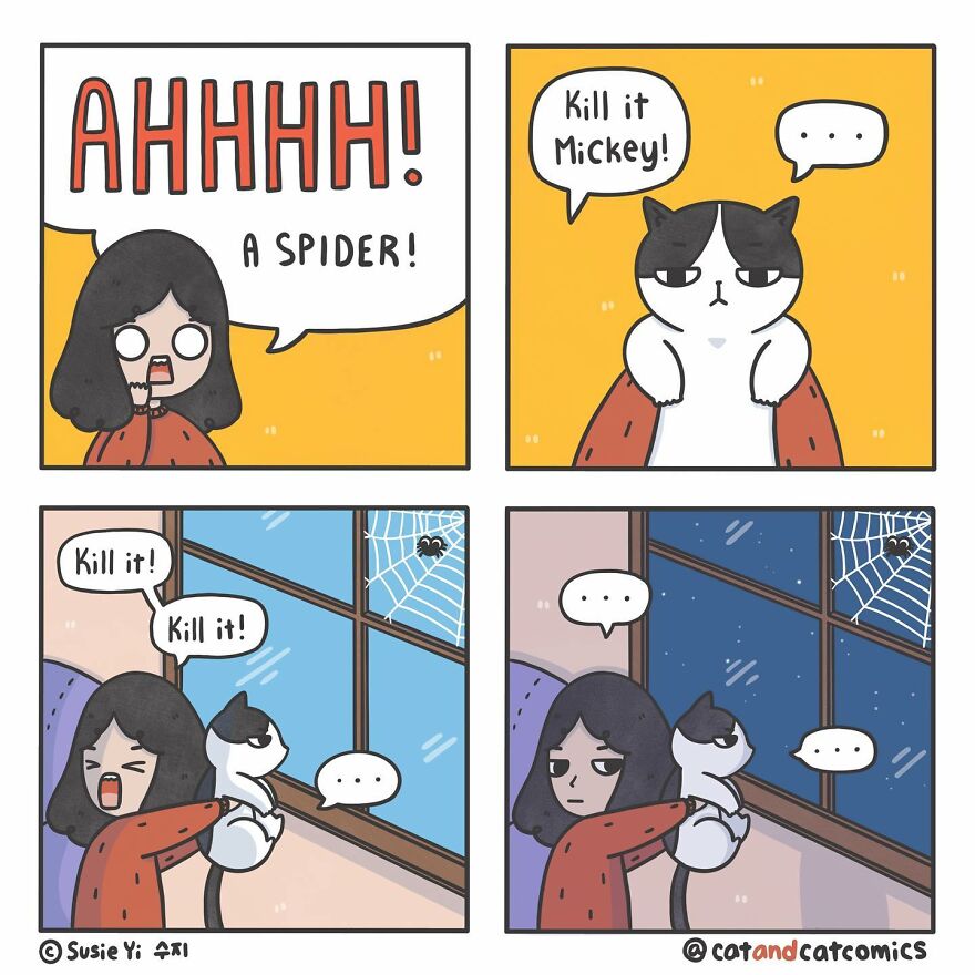 My 23 Wholesome Comics About A Cat And His Human