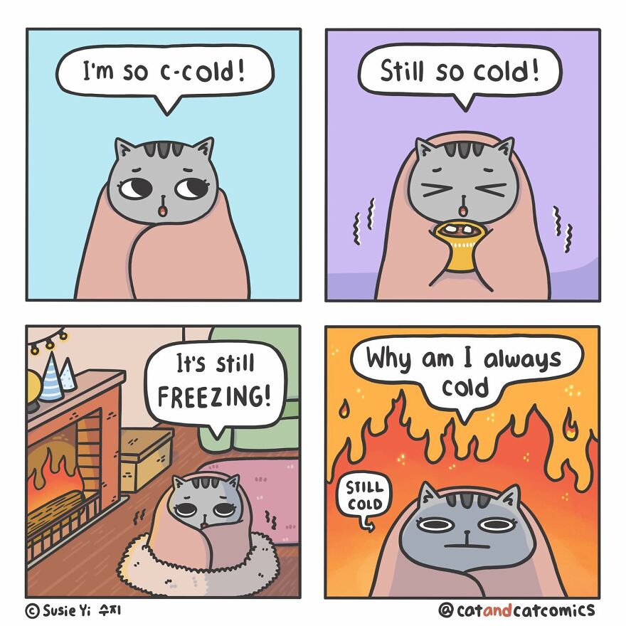 My 23 Wholesome Comics About A Cat And His Human