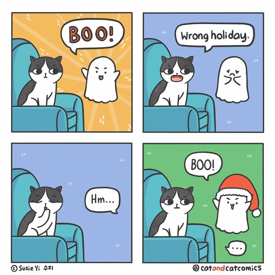 My 23 Wholesome Comics About A Cat And His Human