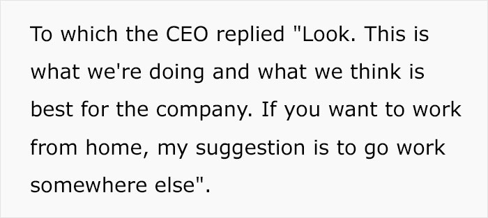 CEO Tells Employees To &ldquo;Go Somewhere Else&rdquo; If They Want To Work From Home And They Understood The Assignment