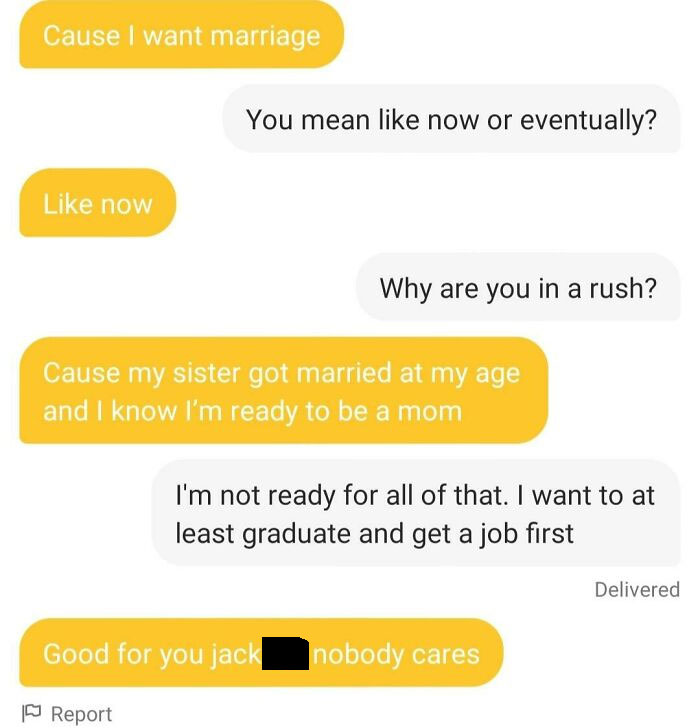 She Unmatched Soon After, So She Wasn't Joking