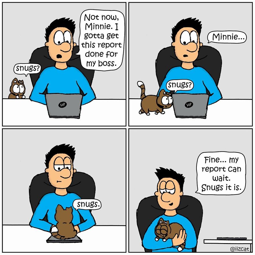 Artist Sums Up Life With A Cat In 30 Comics (New Pics)