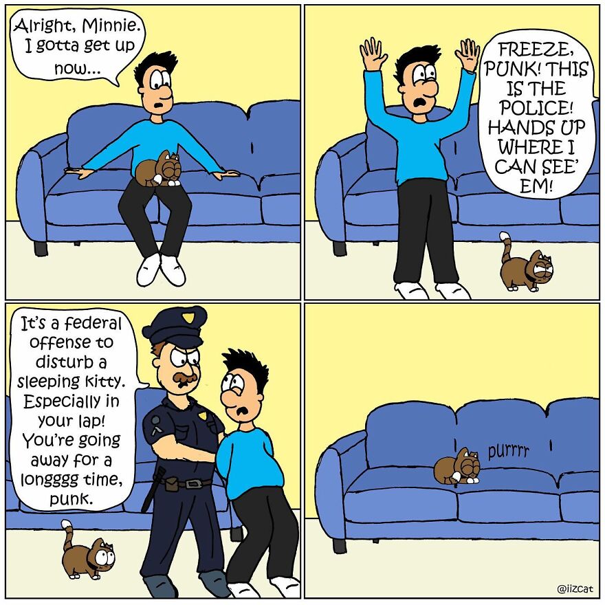 Artist Sums Up Life With A Cat In 30 Comics (New Pics)