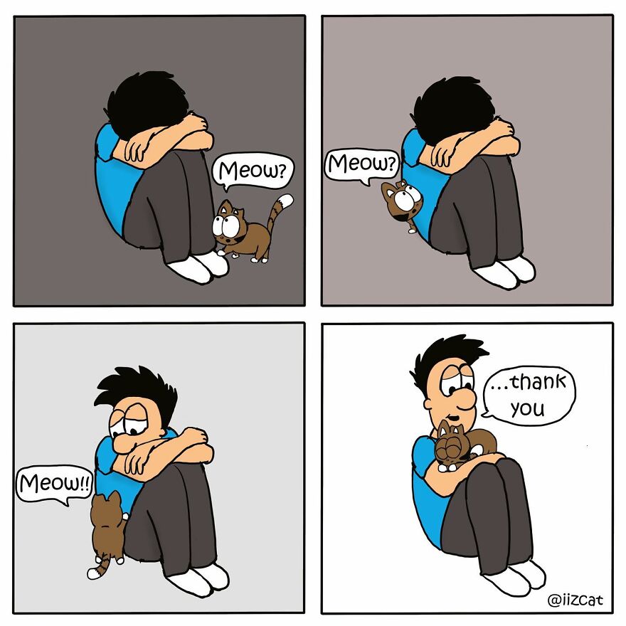 Artist Sums Up Life With A Cat In 30 Comics (New Pics)