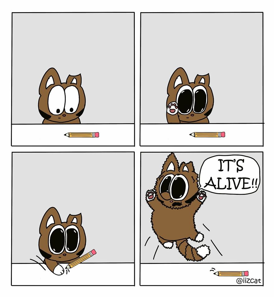 Artist Sums Up Life With A Cat In 30 Comics (New Pics)