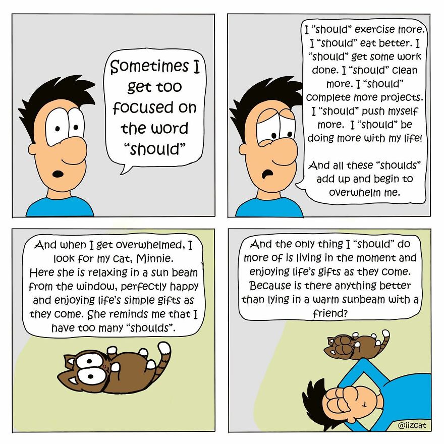 Artist Sums Up Life With A Cat In 30 Comics (New Pics)