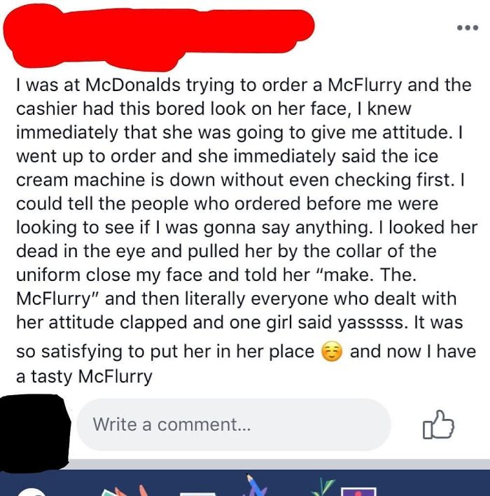 😂👏 Treating Underpaid, Stressed Retail Workers Like Your Personal Punching Bag Because You're A Childish Fucking Goon Who Never Developed Past The Capacity To Force Square Pegs Into Round Holes Doesn't Make You Cool, Fuckwit, It Makes You An Insufferable Waste Of Both Oxygen And Skin Cells 😂🤣 Imagine That!